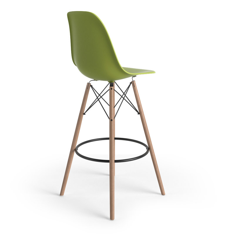 Tabouret de bar et de comptoir Jordan, Vert / Naturel, Tabouret de bar (siège d’une hauteur de 29,5 po