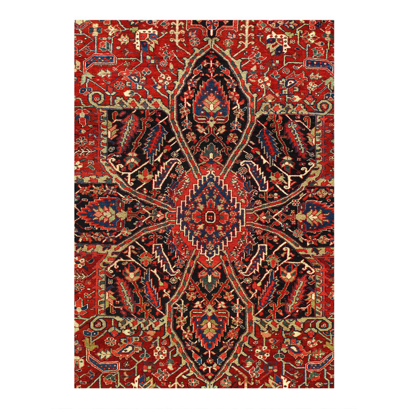 Rust Persian Antique Heriz Rug 9'9"X 13'1"