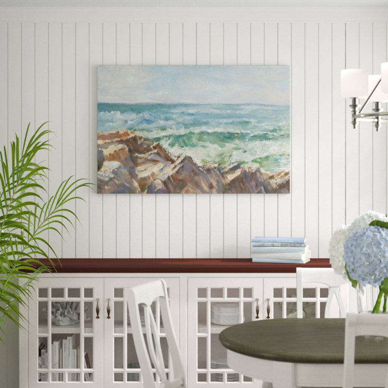 «Impasto Ocean View III», peinture sur toile, H 32 po x l 48 po