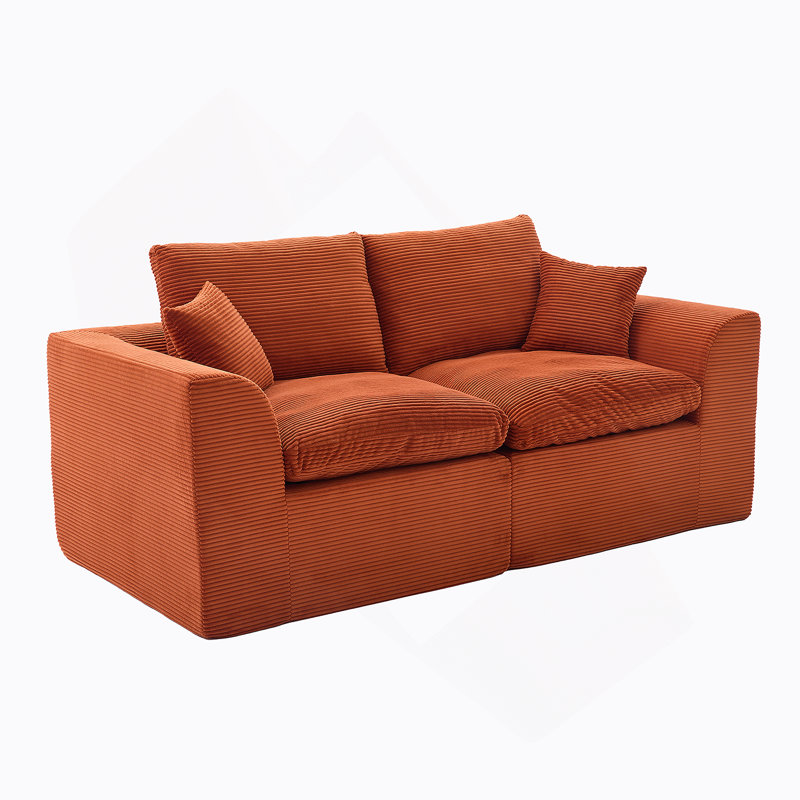 Canapé modulaire modulaire Cloud, canapé moderne Comfy Cloud, 2 places avec housses de coussin, Orange