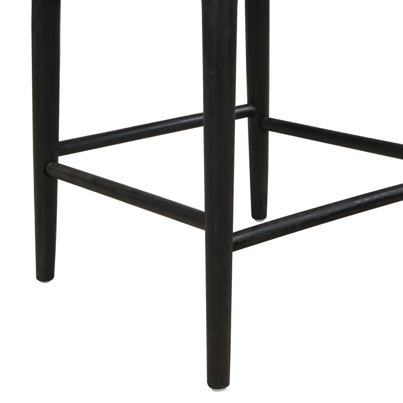 Tabouret de comptoir en tissu (ensemble de 2), Tabouret de comptoir (siège d'une hauteur de 26,5, Siège noir / cadre noir