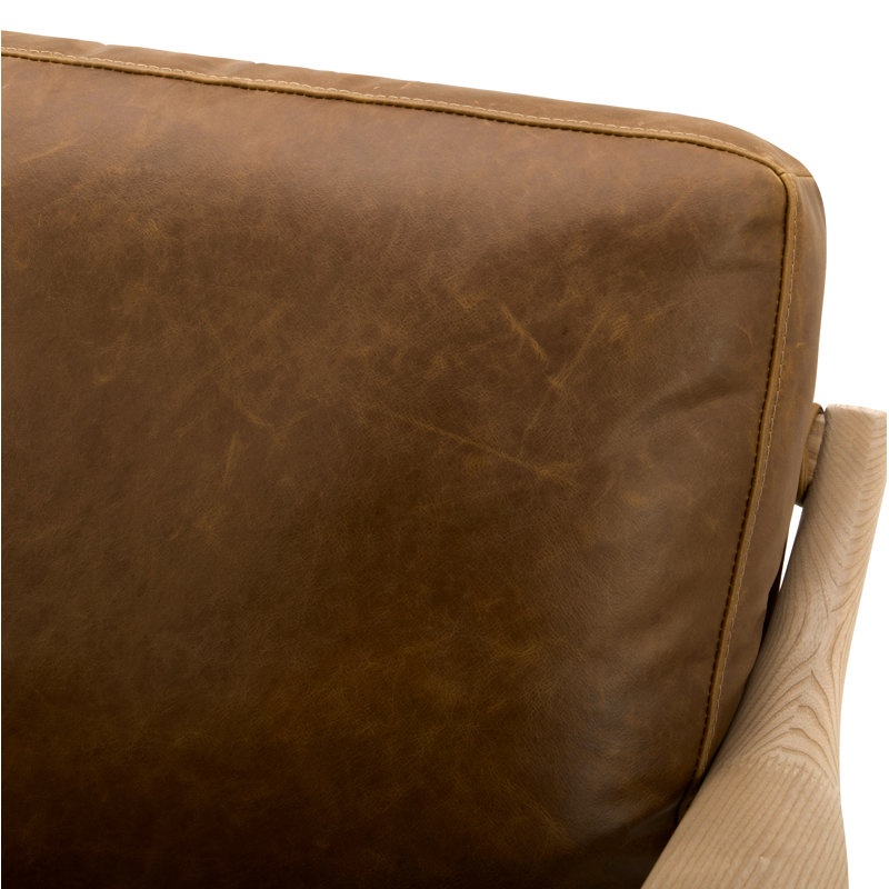 Becki Owens x Surya Gaviota Accent Chair, Brown Leather