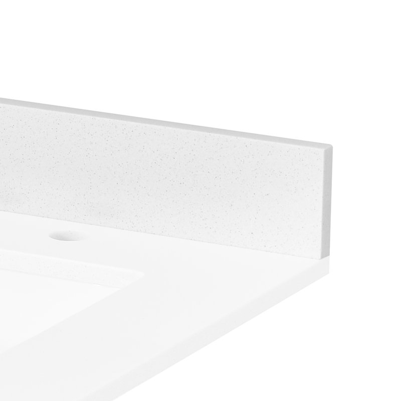 Replacement 36 Inch Back Splash In Crystal White Quartz