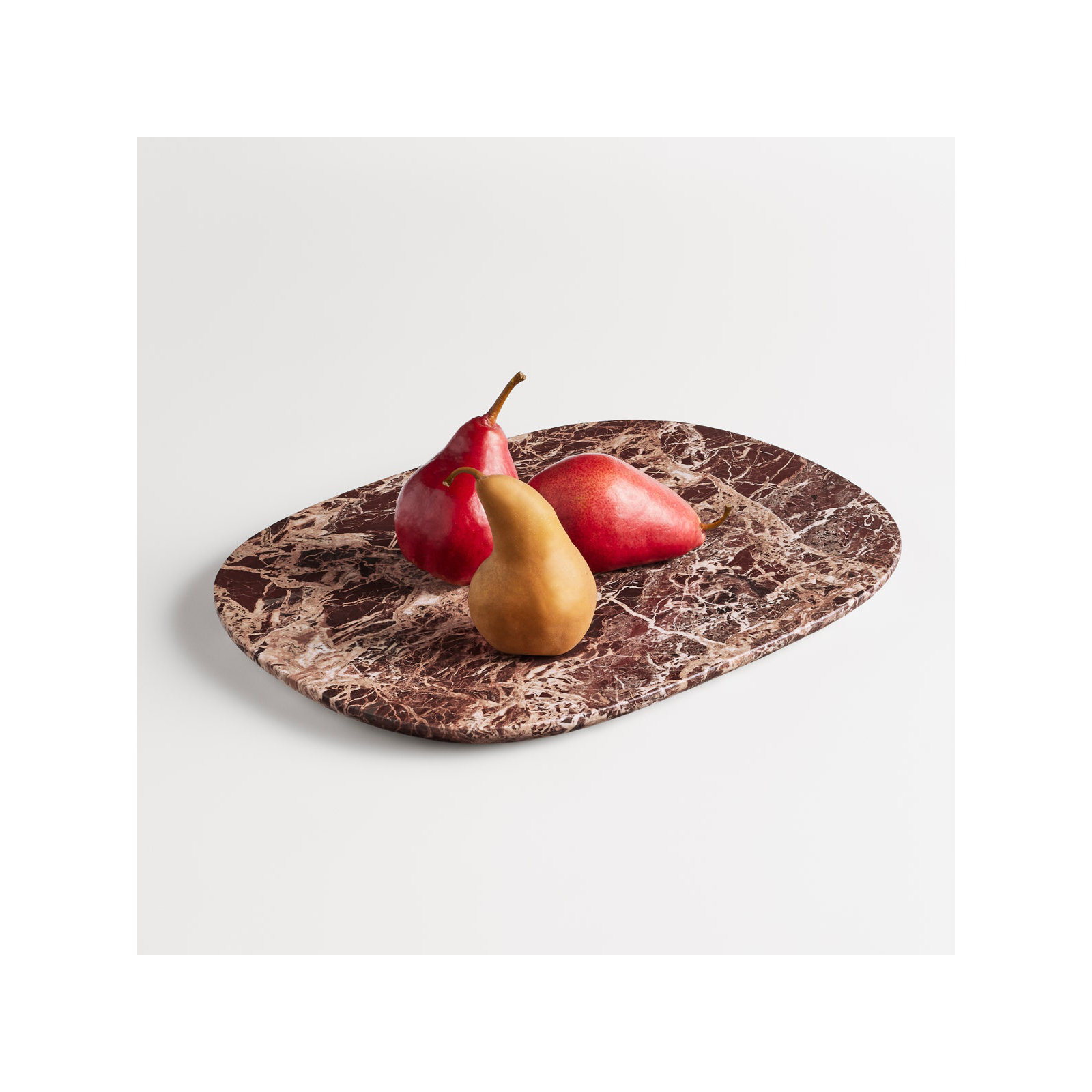 Delicious Modern Marble Tray - Set of 1, 1" H x 16" W x 13" D, Cherry Marble