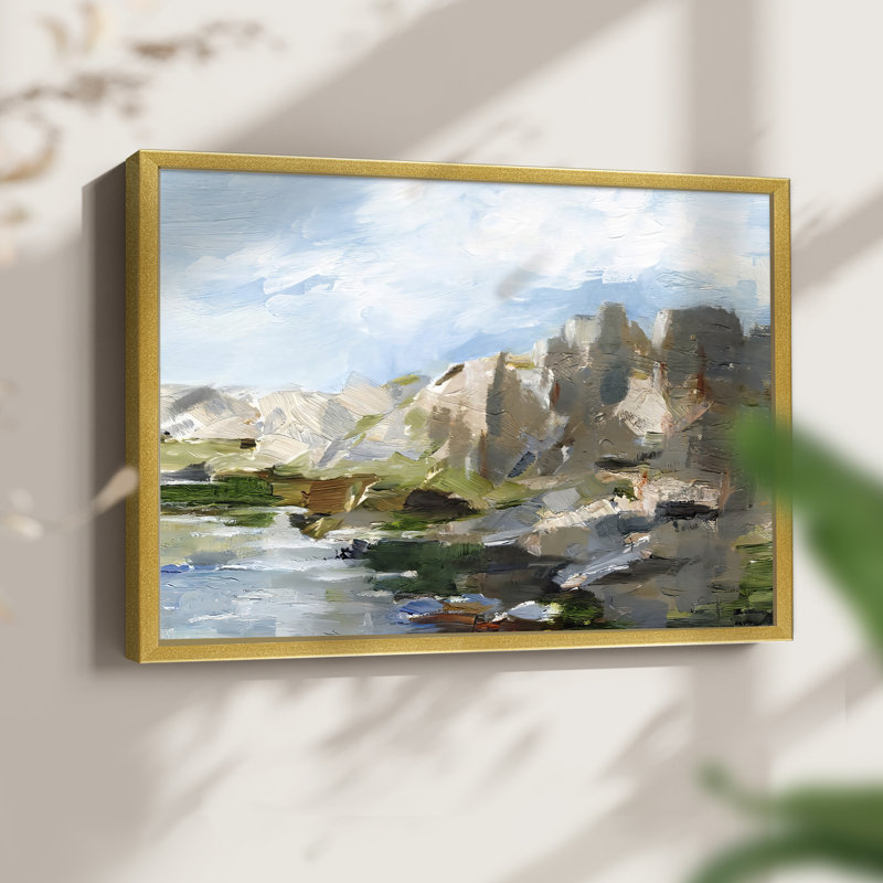 Western Cliffs II -Framed Print - Restickable