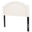 Tête de lit pour lit grand et double, tissu recouvert de boutons métalliques, support en fer noir dans un cadre d'appoint chatoyant