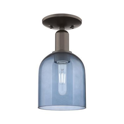 Arcadia - Bella - Plafonnier semi-encastré 6 po 1 lumière - Abat-jour transparent