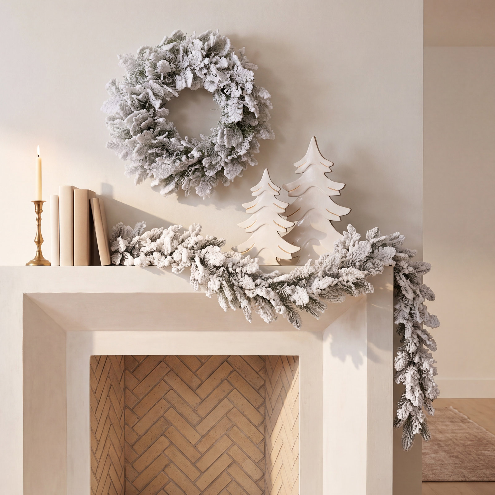 72" Frosted Cedar Christmas Garland