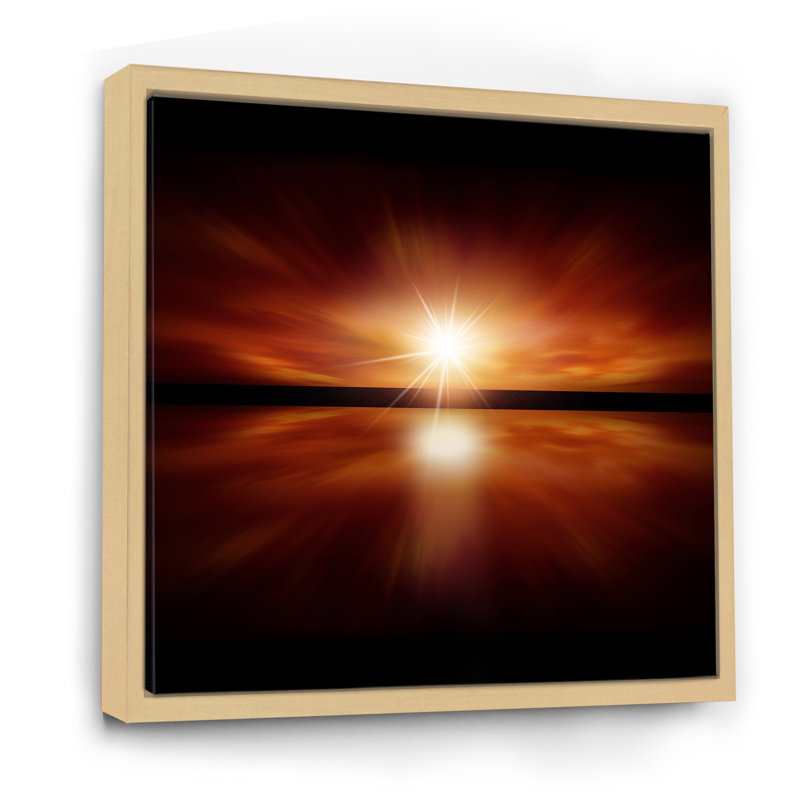 Mystic Red and Black Costal Sunrise - art nautique et côtier sur toile, H 36 po x l 36 po x P 1,5 po
