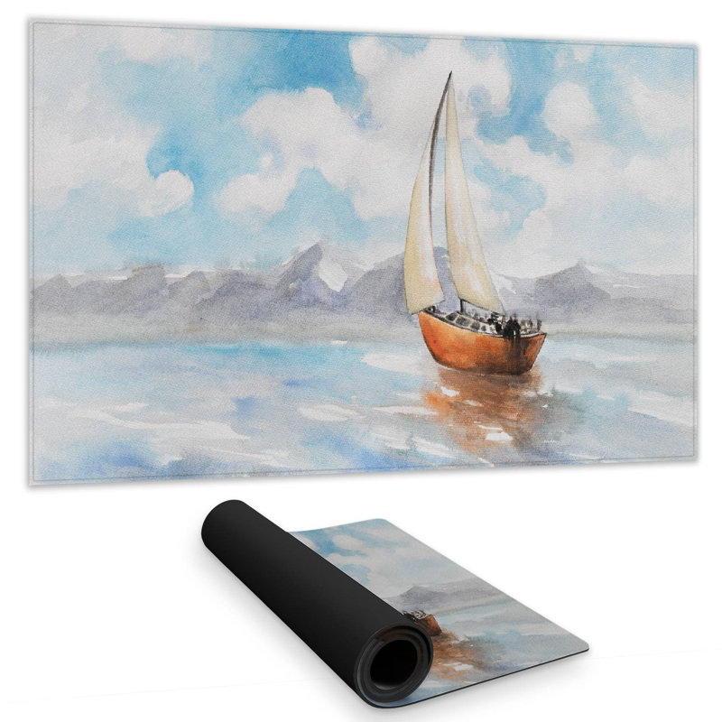 Sailboat landscape - 14.00"x24.25" Desk mat