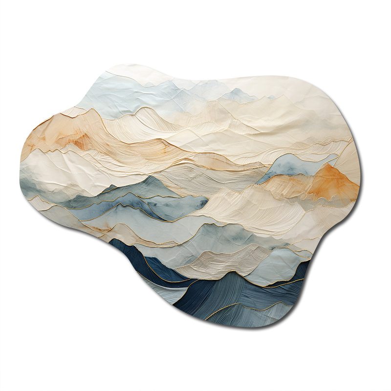 «Majestic Mountain Peaks - Mountains», impression murale en métal asymétrique, H 27 po x l 35 po