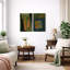 "Modern", abstrait, orange et vert, ensemble géométrique, images de salon, impression sur toile encadrée, 2 pièces-126545419-126545422