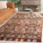 Blossom Tufted Wool/Cotton Performance Floral Rug in Gold/Red-95854092