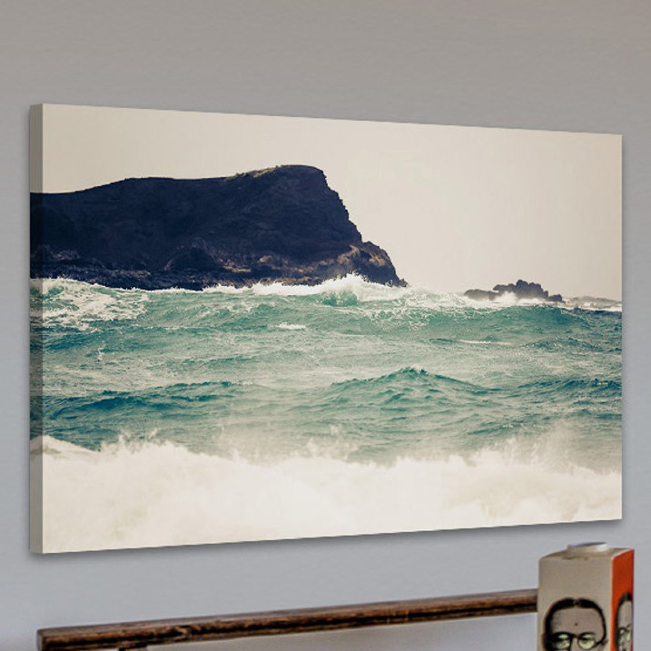 Reproduction d’art sur toile tendue, "the sea a-on une journée de colère" par morgan j hartley, H 40 po x l 60 po x P 1,5 po