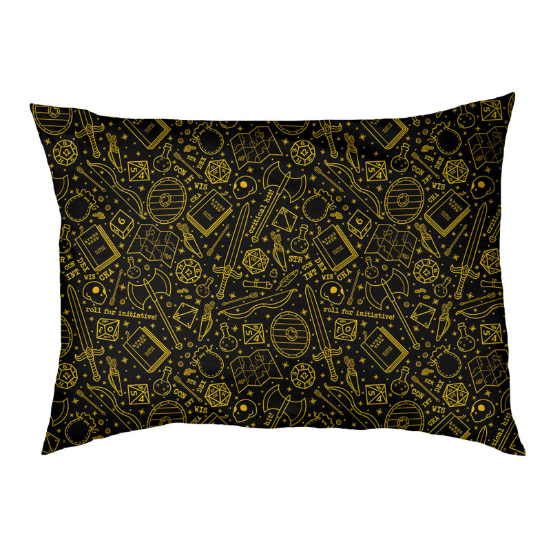 Coussin Byrge, Petit (l 29,5 po x P 19,5 po x H 9,5 po), Noir / Jaune