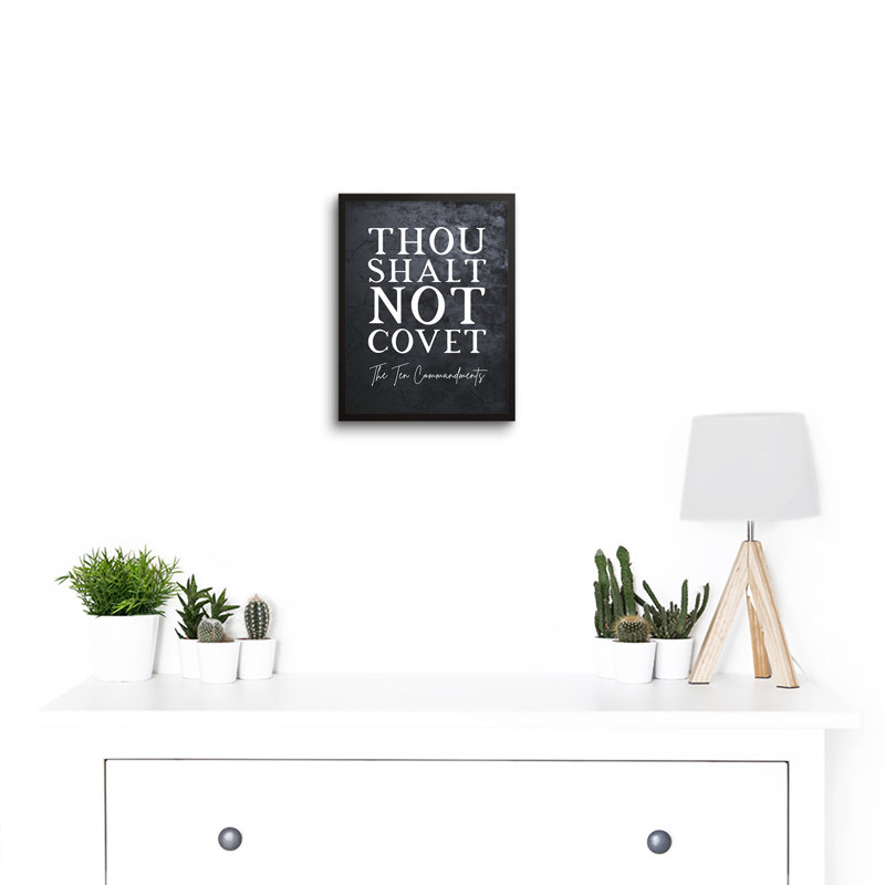 Ten Commandments Thou Shalt Not Covet - Single Picture Frame Typography