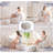 Giant Corduroy Bean Bag Chair With Ottoman Pumpkin-shaped Bean Bag Sofa With Footstool-1869910531