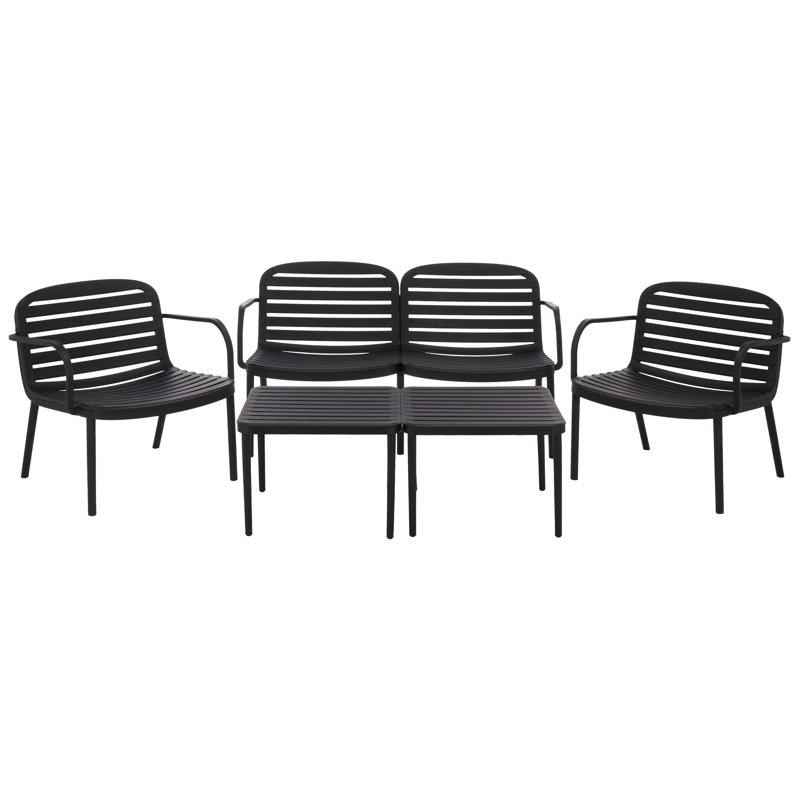 Thompson Outdoor Conversation Set, Black