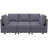 Ozeal 83.4'' Wide Corduroy Modular Storage Sectional Sleeper Sofa-1022623262