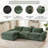 119" Modular Cloud Sectional Couches For Living Room, Oversized Compression Chenille Cloud Sofa, Green-1574356058-1574356055