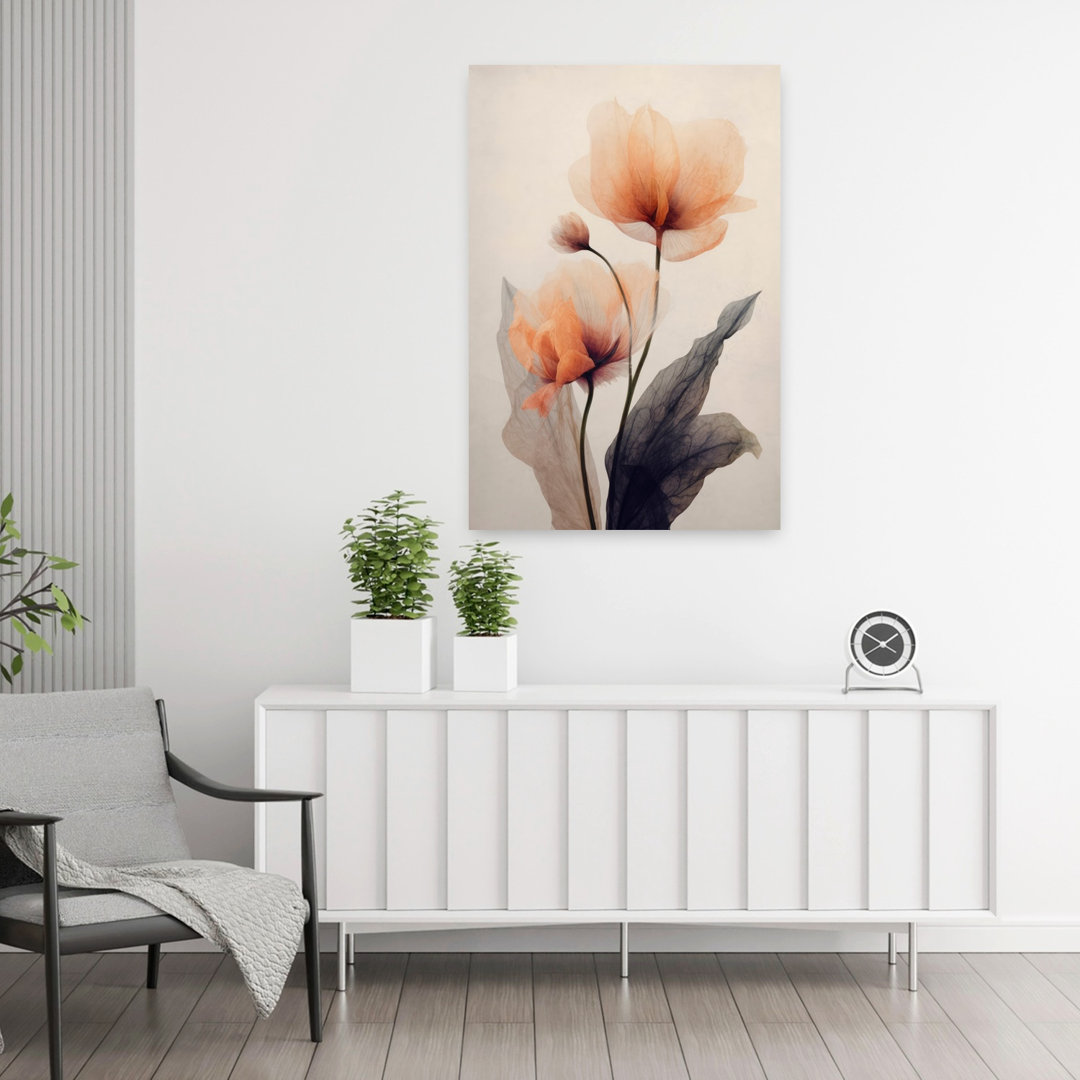 Ethereal Blooms Contemporary Delicate Elegant Flower Nature Wall Art Print