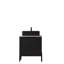 Meuble-lavabo autoportant de 24 po avec lavabo 24 po avec lavabo, comptoir en céramique noire et comptoir blanc Carrara