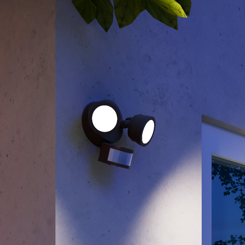 Led Flood Security Light With Motion Sensor, Dusk To Dawn, Beam Angle Adjustable, 5000k Daylight, Bronze