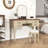 Makeup Vanity with Mirror, Drawers and Leather Stool