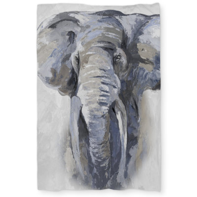 Pastel Blue Elephant Duvet Cover | African Office Home Decor