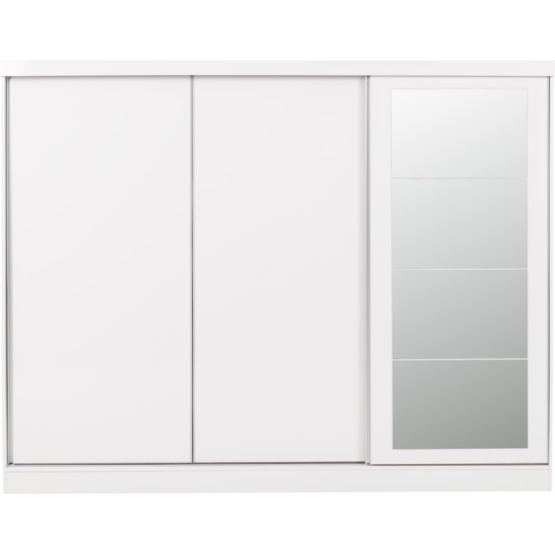 Cascio 3 Door Sliding Wardrobe, High Gloss White