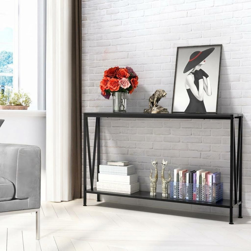 Coffee Table, 11.5cm H x 32.7cm W x 114cm D, Black, Brown, Black / Brown