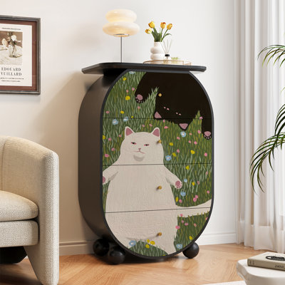 Vitrine en bois massif à motif animalier