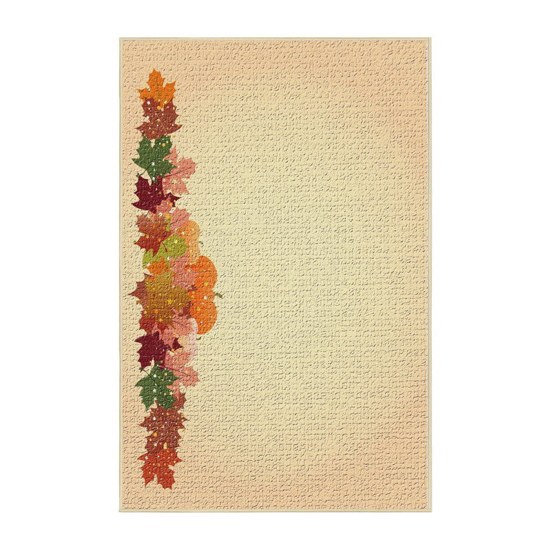 Tapis brun en coton de couleur pour la salle de thanksgiving, Rectangle 2 pi x 3 pi