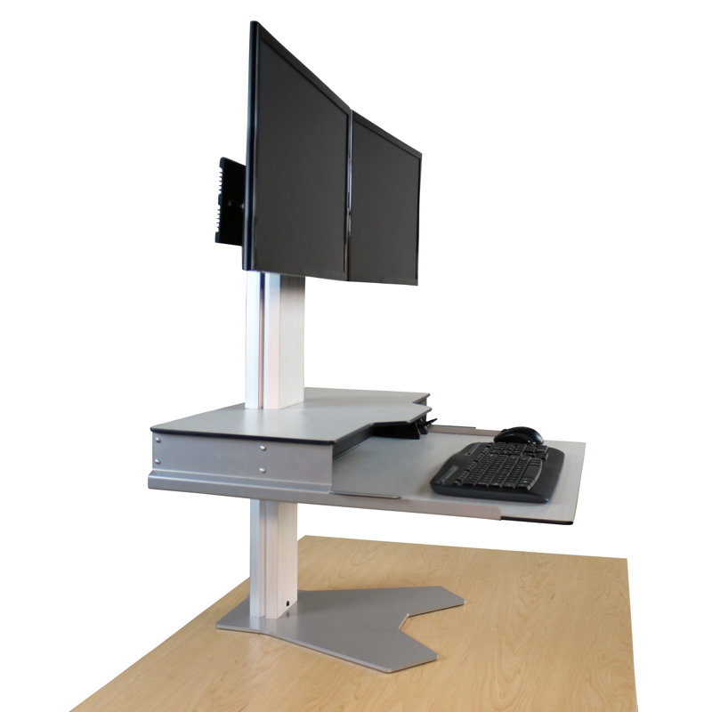 Support pour bureau 2 écrans à hauteur ajustable Hover Helium, Blanc