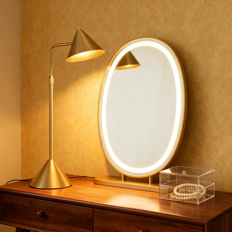 Lampe de bureau moderne en métal avec gradateur continu, lumière DEL blanc chaud 3000K, bras en col de cygne entièrement réglable pour bureau, table de chevet et éclairage de lecture