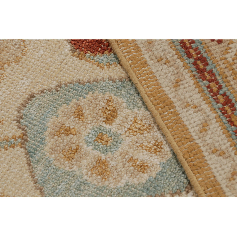 Oushak Hand Knotted Floral Area Rug, Rectangle 5' x 7'