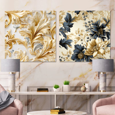 Kellum - Abstract Botanicals Canvas Wall Art Set Of 2
