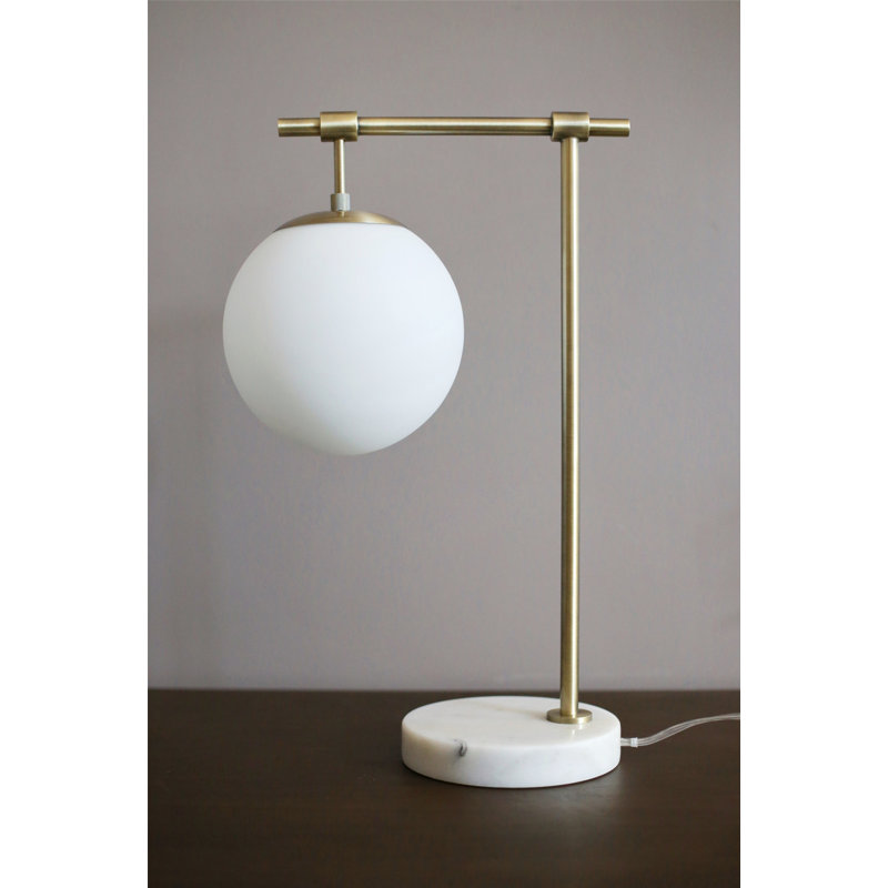 Lampe de bureau argentée 21 po Agustin
