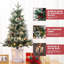 Arbre de Noël enneigé 2 pièces avec lumières à DEL, minuterie à pile et base de flocon de neige pour petits espaces