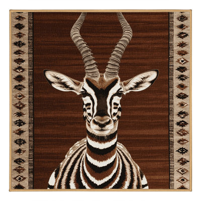 Washable Kudu Wildlife Area Rug