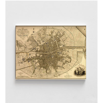 «Ireland Dublin 1791» par cartes anciennes, reproduction de carte antique de l'Irlande, art mural de bureau irlandais, ancienne impression de carte de Dublin, affiche de carte ancienne européenne
