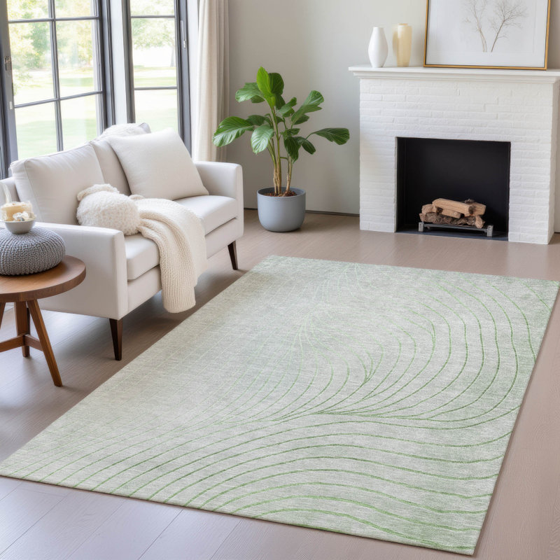 Tapis intérieur / extérieur Xhevrie lavable à la machine, Rectangle 10 pi x 14 pi