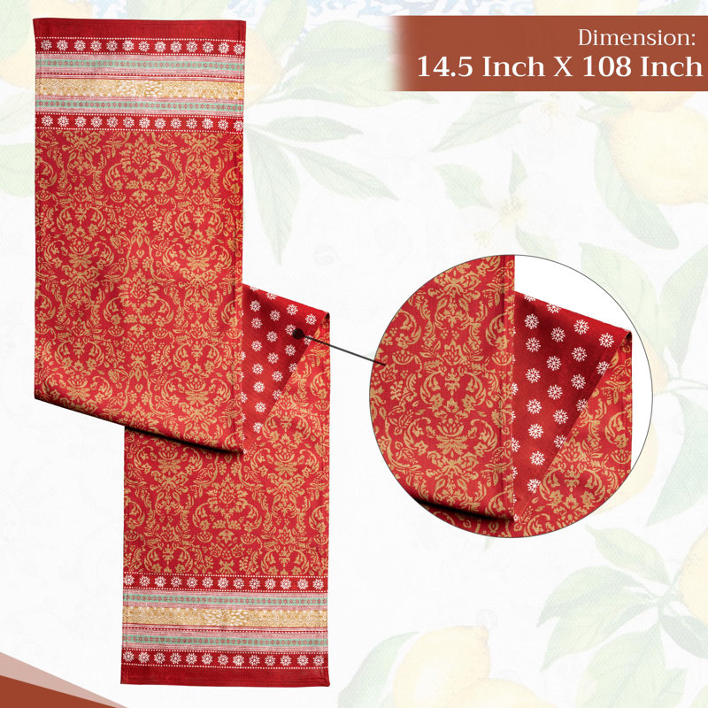 Maison d'Hermine Sofia 100% Cotton Table Runner - Double Layer - 14.5" x 108", 108" L x 14.5" W
