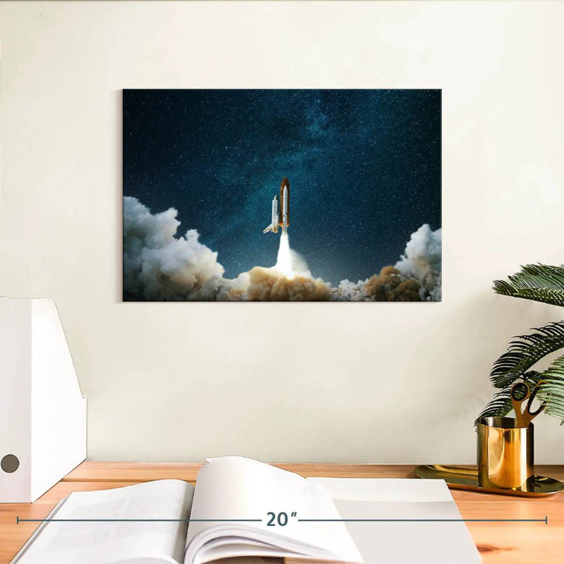 Oberle Rocket Against The Stars, 8" H x 12" W
