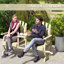 Banc de jardin en bois avec table Outsunny