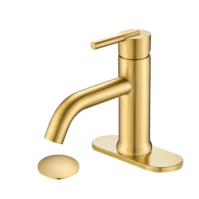 Single-Hole Single-handle Bathroom Faucet with Drain Assembly