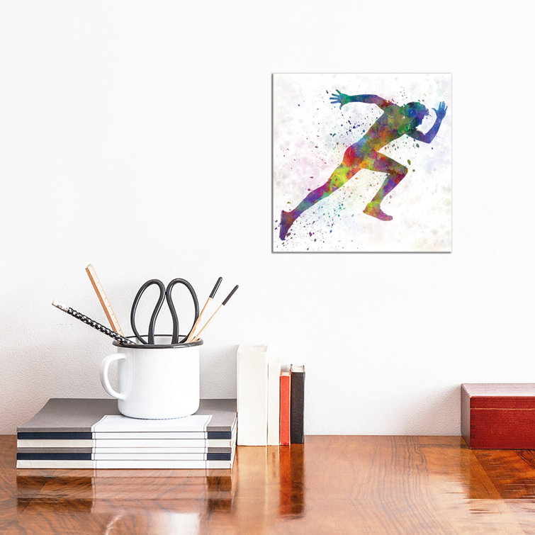 Man Running Sprinting Jogging I by Paul Rommer - Painting on Canvas