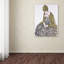 «Edith With Striped Dress Sitting», reproduction sur toile tendue-22560252