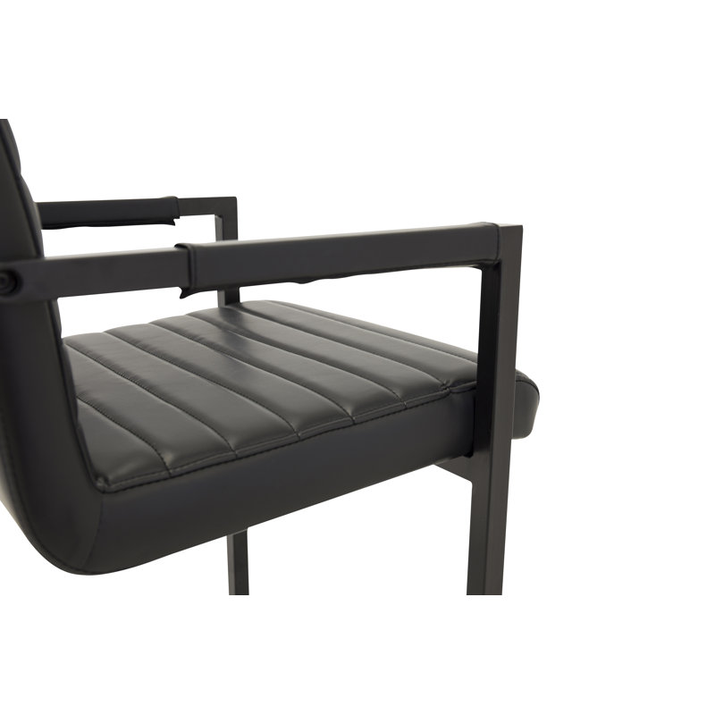 Sonette 49cm H Polyurethane Upholstered Dining Chair, Black