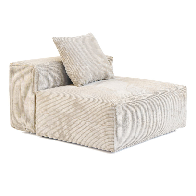 Fauteuil de chambre de 39,37 po de large Nikodemos, Beige